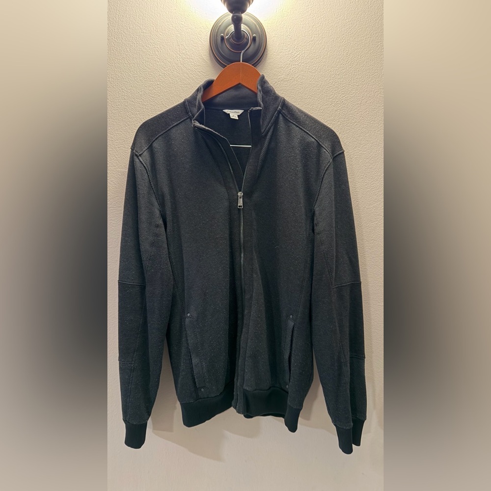 Calvin Klein Men's Charcoal‎ Zip-Up Sweater